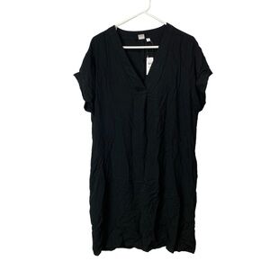 Gap short sleeve v-neck dress true black size large tall